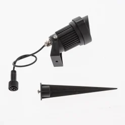 Lindby LED-lampe med jordspyd Malida, sæt med 3, sort