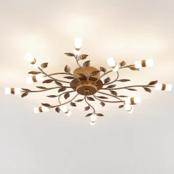 Lindby LED-loftlampe Bentas, bronze, metal, Ø 80 cm