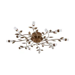 Lindby LED-loftlampe Bentas, bronze, metal, Ø 80 cm