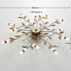 Lindby LED-loftlampe Bentas, bronze, metal, Ø 80 cm