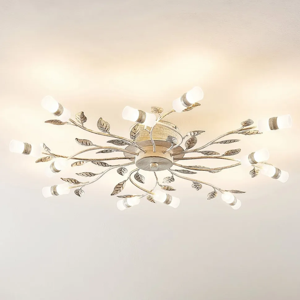Lindby LED-loftlampe Bolonia, bronze/hvid, Ø 80 cm
