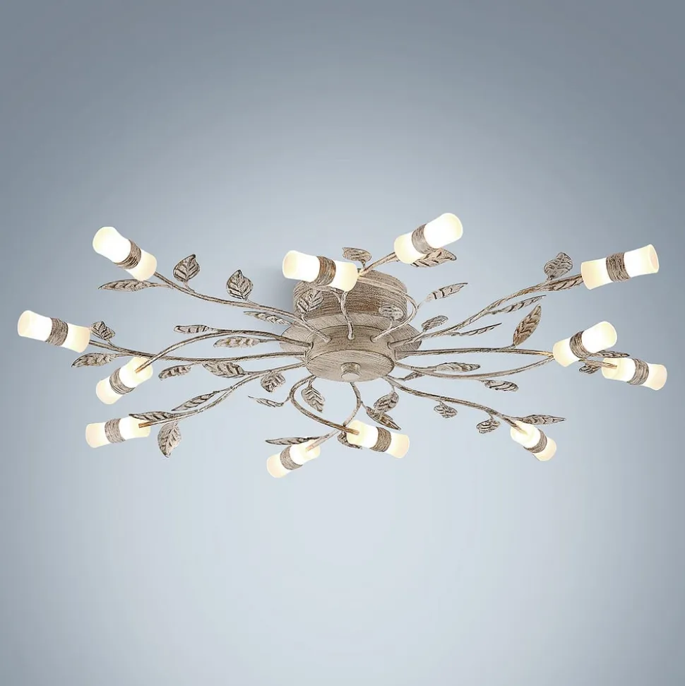 Lindby LED-loftlampe Bolonia, bronze/hvid, Ø 80 cm