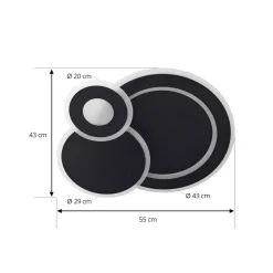 Lindby LED-loftlampe Briar, sort, metal, fjernbetjening