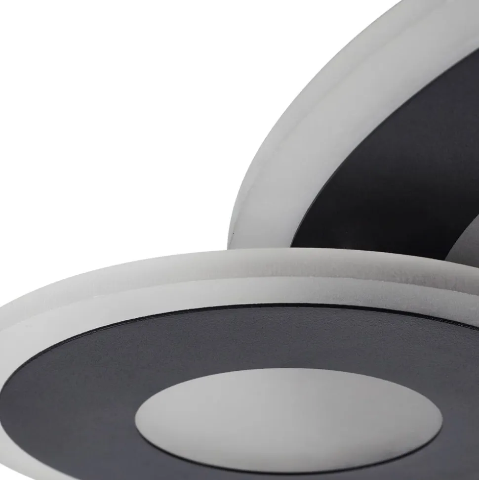 Lindby LED-loftlampe Briar, sort, metal, fjernbetjening