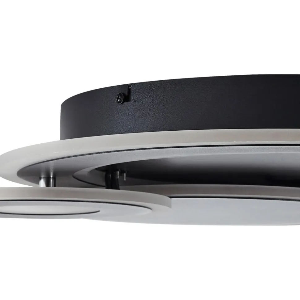 Lindby LED-loftlampe Briar, sort, metal, fjernbetjening