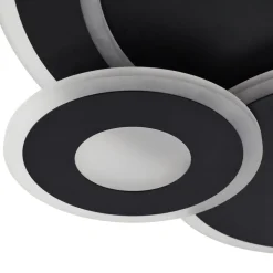 Lindby LED-loftlampe Briar, sort, metal, fjernbetjening