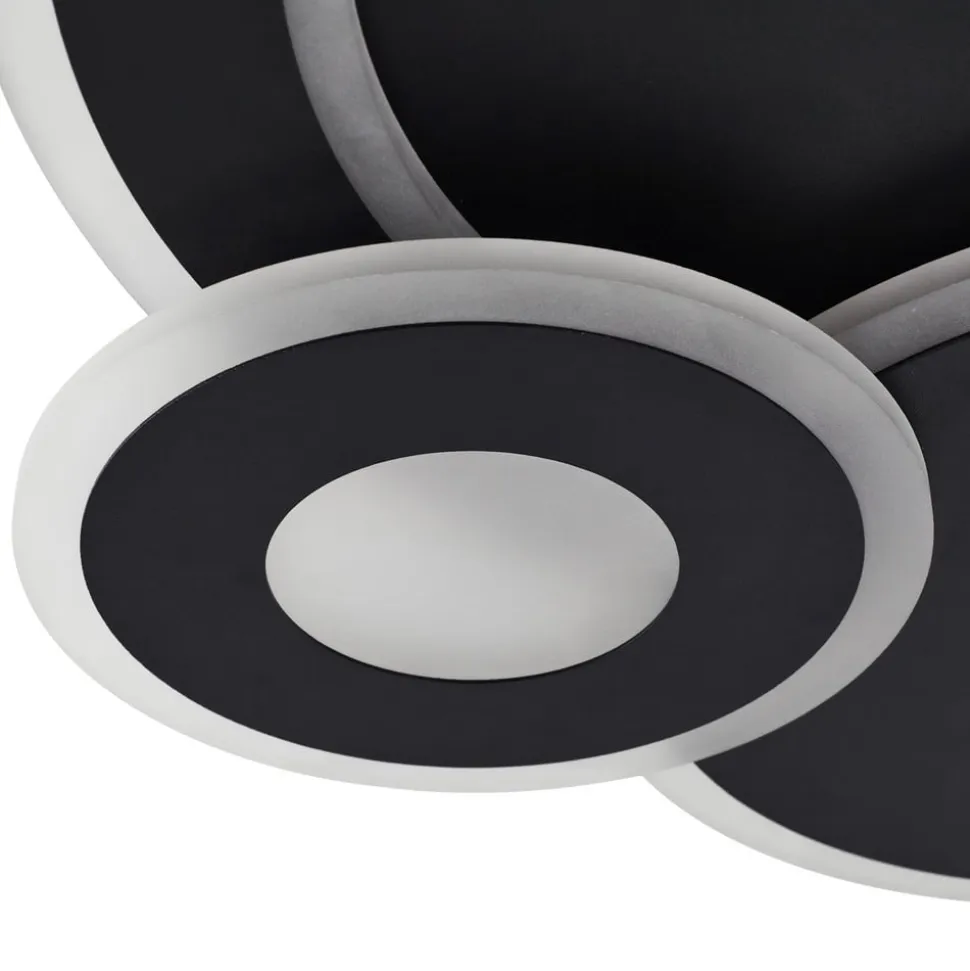 Lindby LED-loftlampe Briar, sort, metal, fjernbetjening