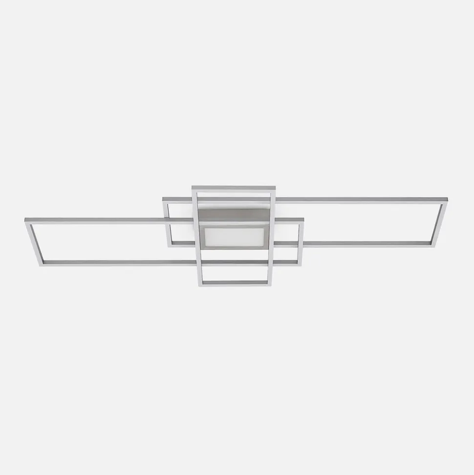 Lindby LED-loftlampe Caitlin, nikkel, metal, 105 cm