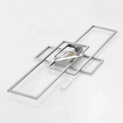 Lindby LED-loftlampe Caitlin, nikkel, metal, 105 cm