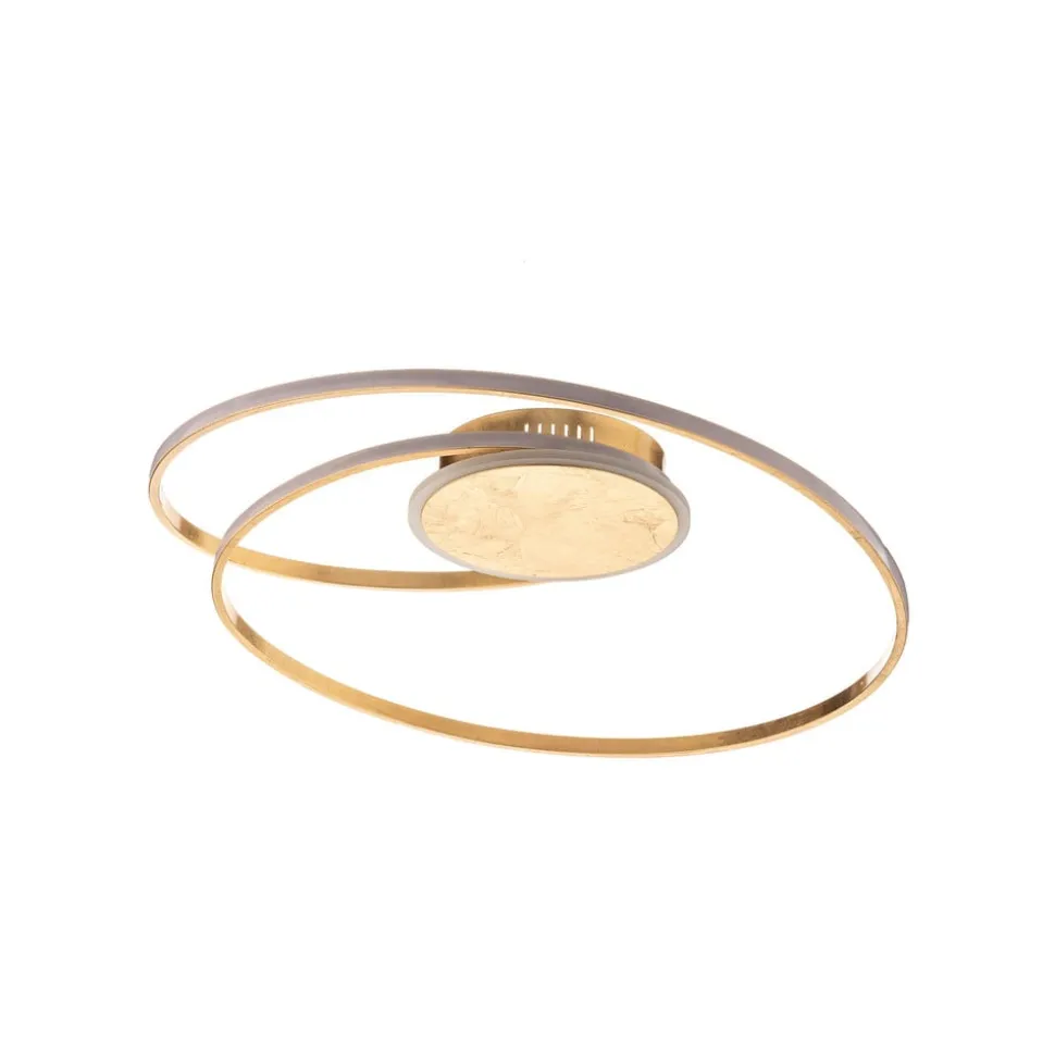 Lindby LED-loftlampe Dorle, Ø 60 cm, guld, aluminium