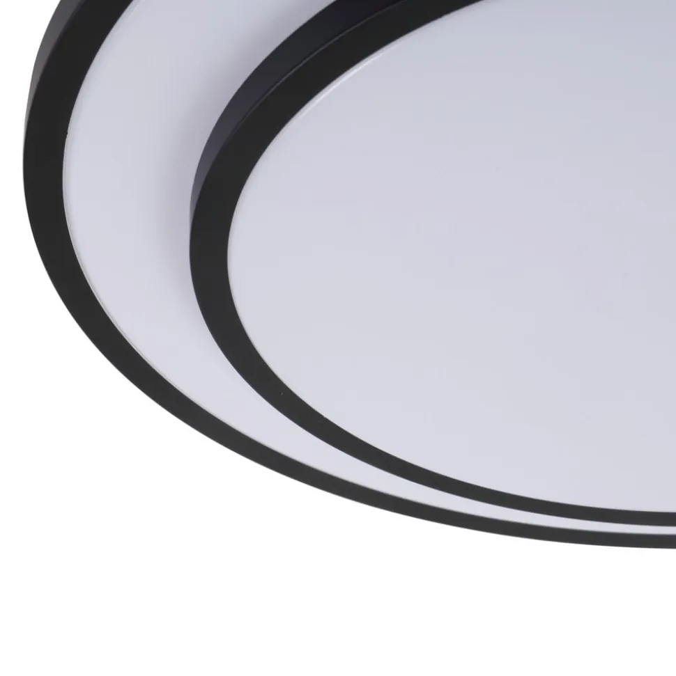 Lindby LED-loftlampe Duala, sort, RGB, CCT, fjernbetjening