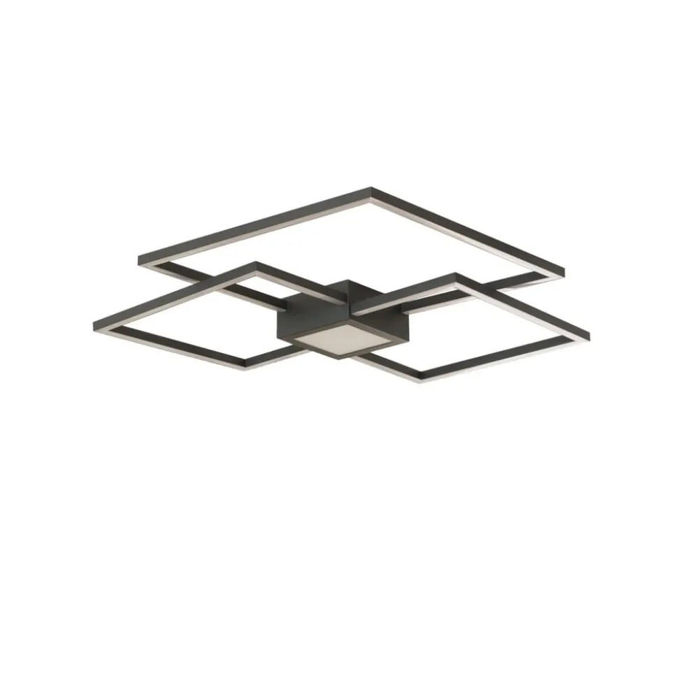 Lindby LED-loftlampe Duetto, 65 cm, antracit, 38 W, aluminium
