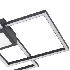 Lindby LED-loftlampe Duetto, 65 cm, antracit, 38 W, aluminium