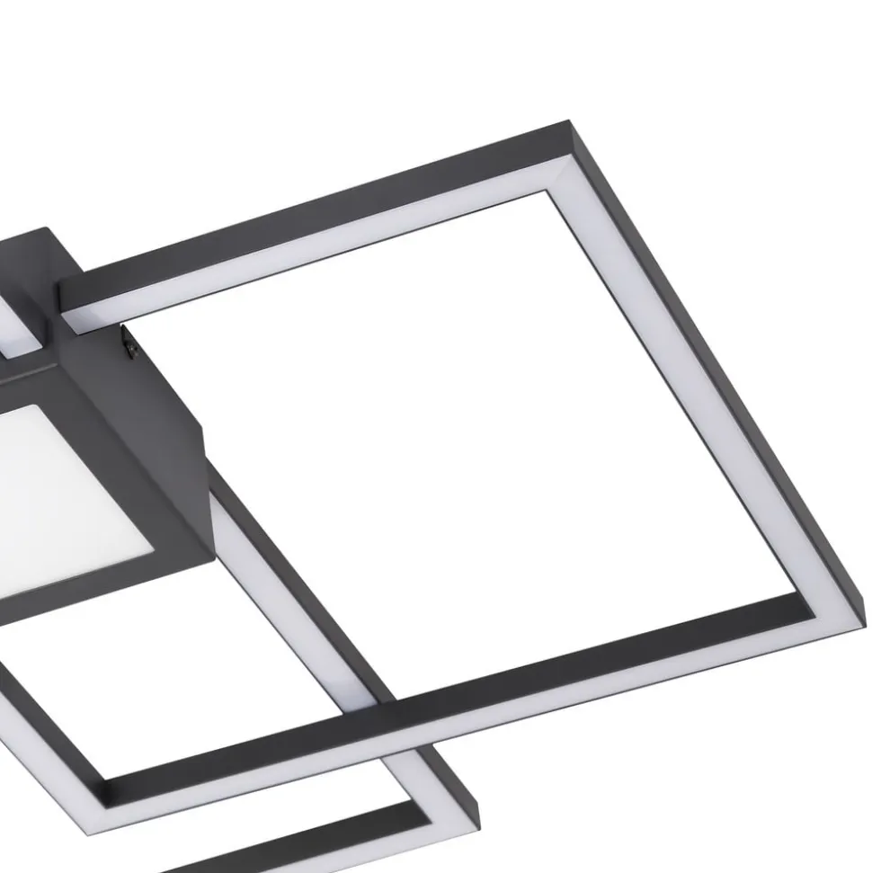 Lindby LED-loftlampe Duetto, 65 cm, antracit, 38 W, aluminium