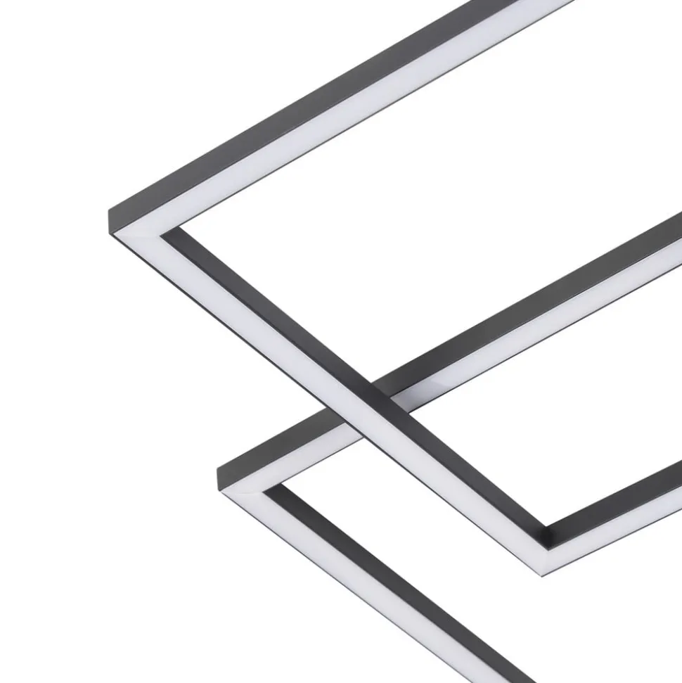 Lindby LED-loftlampe Duetto, 65 cm, antracit, 38 W, aluminium
