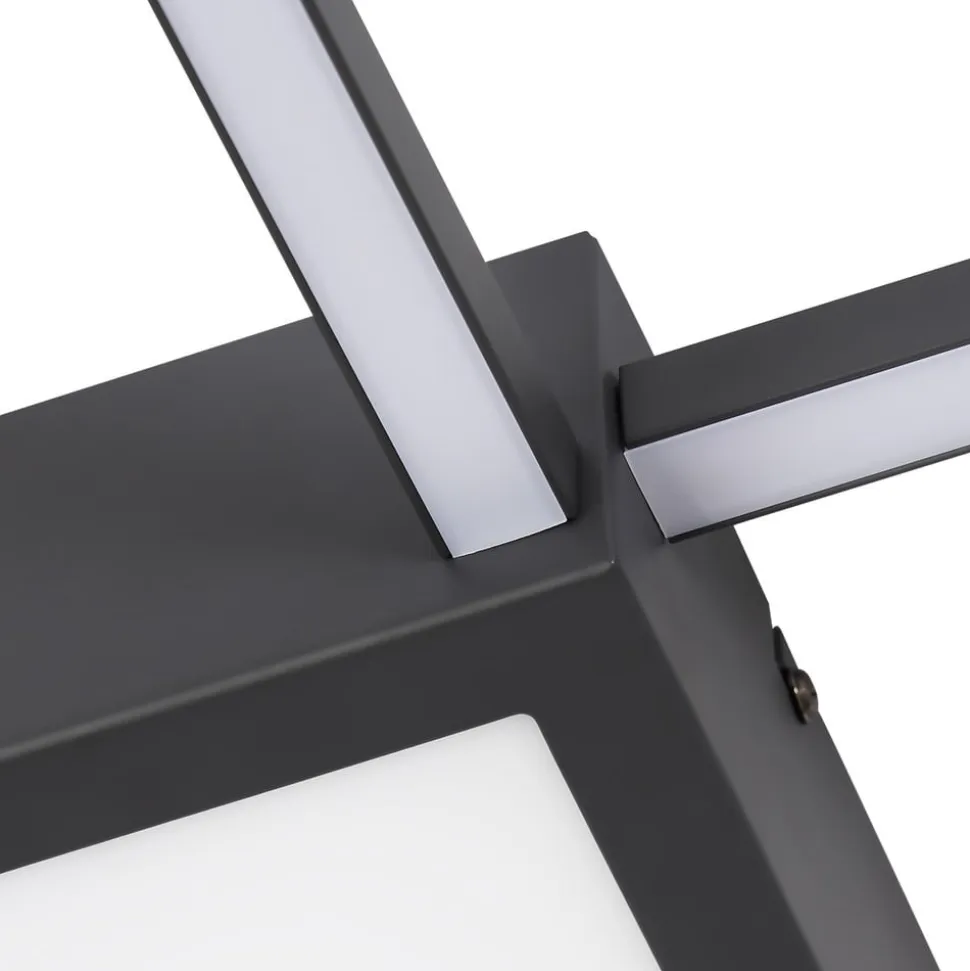 Lindby LED-loftlampe Duetto, 65 cm, antracit, 38 W, aluminium