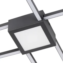 Lindby LED-loftlampe Duetto, 65 cm, antracit, 38 W, aluminium