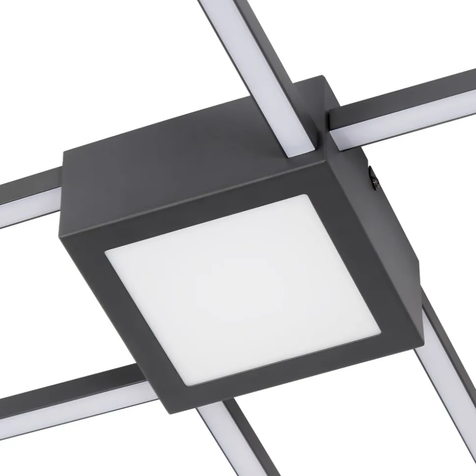 Lindby LED-loftlampe Duetto, 65 cm, antracit, 38 W, aluminium