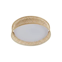 Lindby LED-loftlampe Eilif, bambus, Ø 40 cm