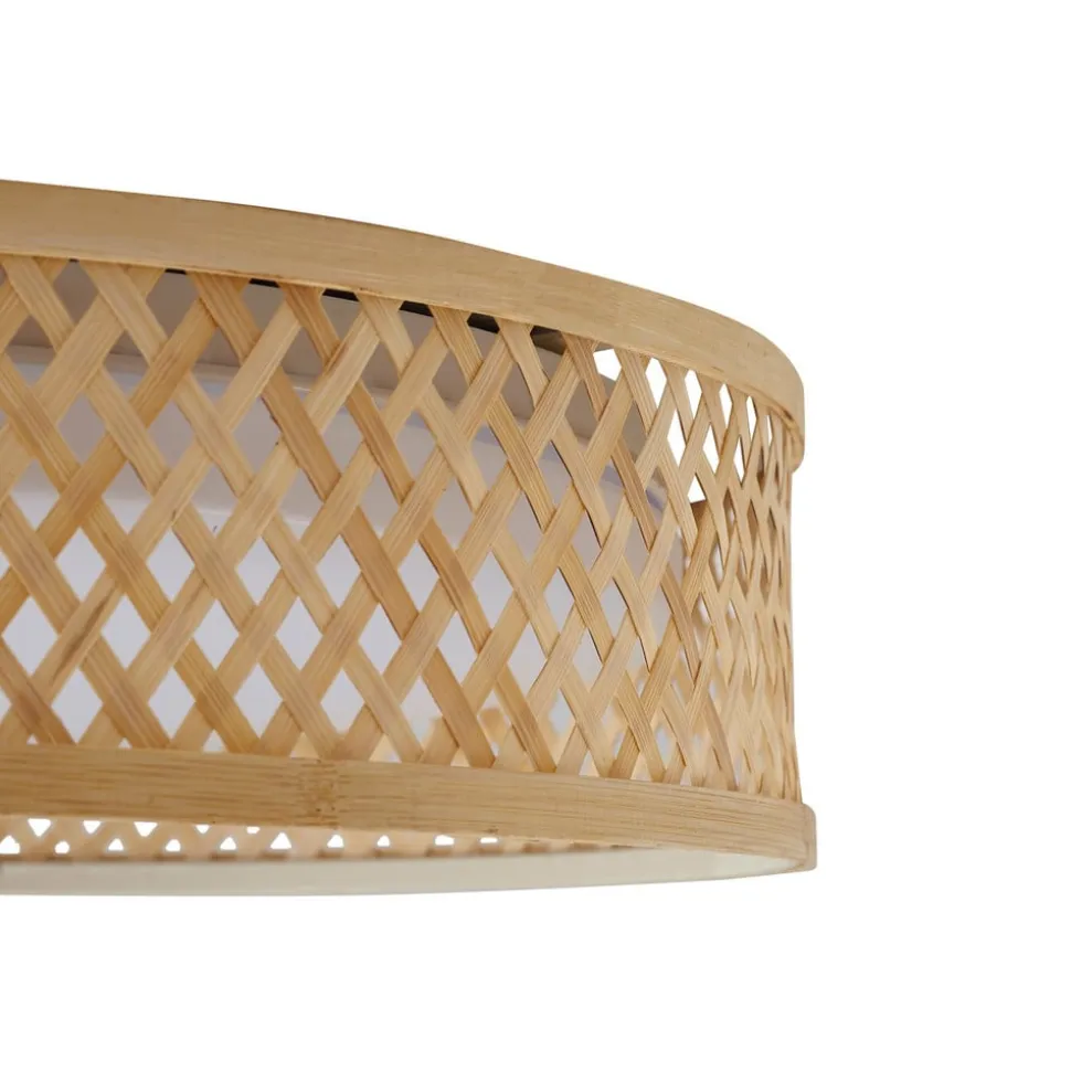 Lindby LED-loftlampe Eilif, bambus, Ø 40 cm