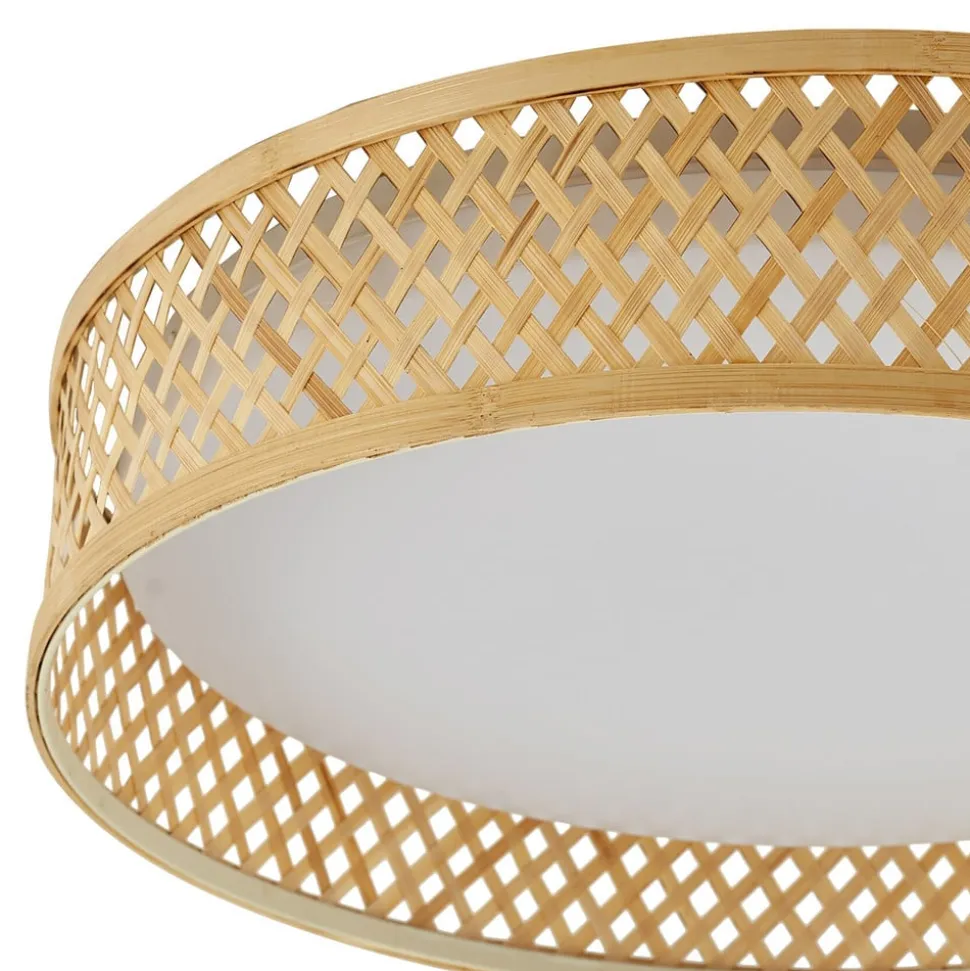 Lindby LED-loftlampe Eilif, bambus, Ø 40 cm