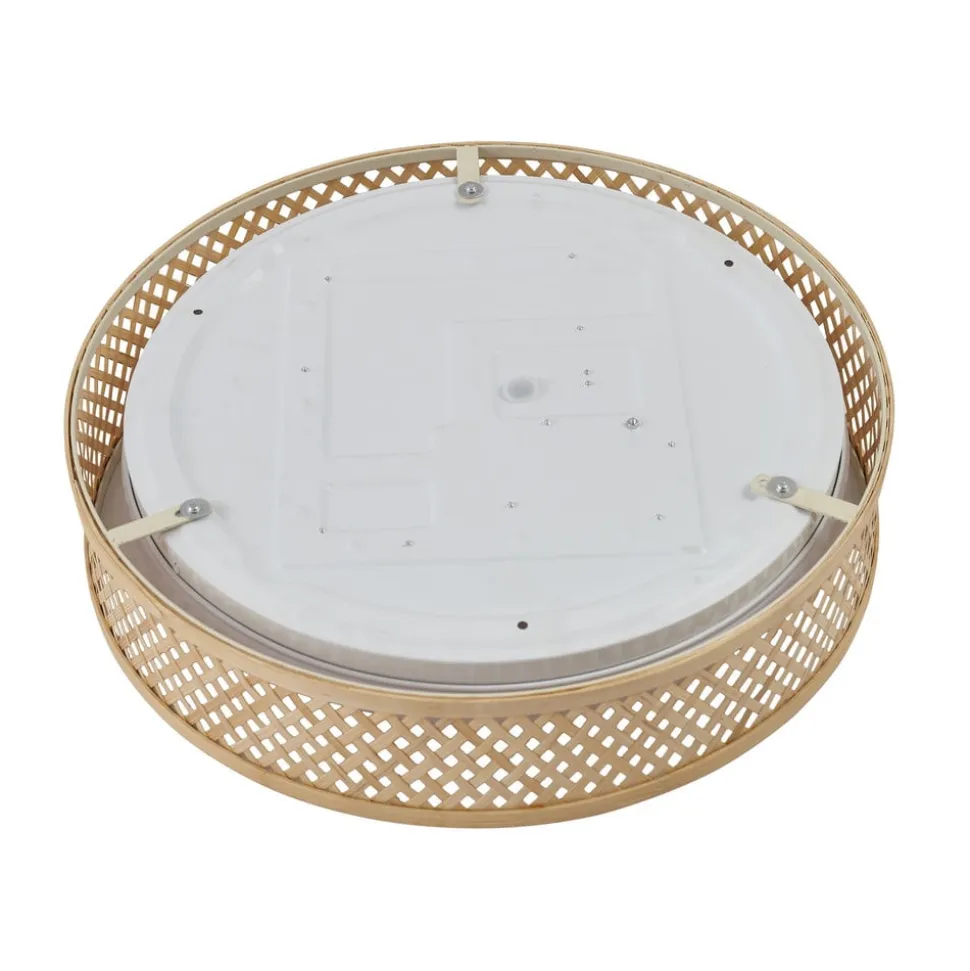 Lindby LED-loftlampe Eilif, bambus, Ø 40 cm