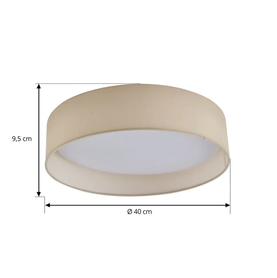 Lindby LED-loftlampe Eilif, stof, hvid, Ø 40 cm, CCT