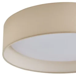 Lindby LED-loftlampe Eilif, stof, hvid, Ø 40 cm, CCT