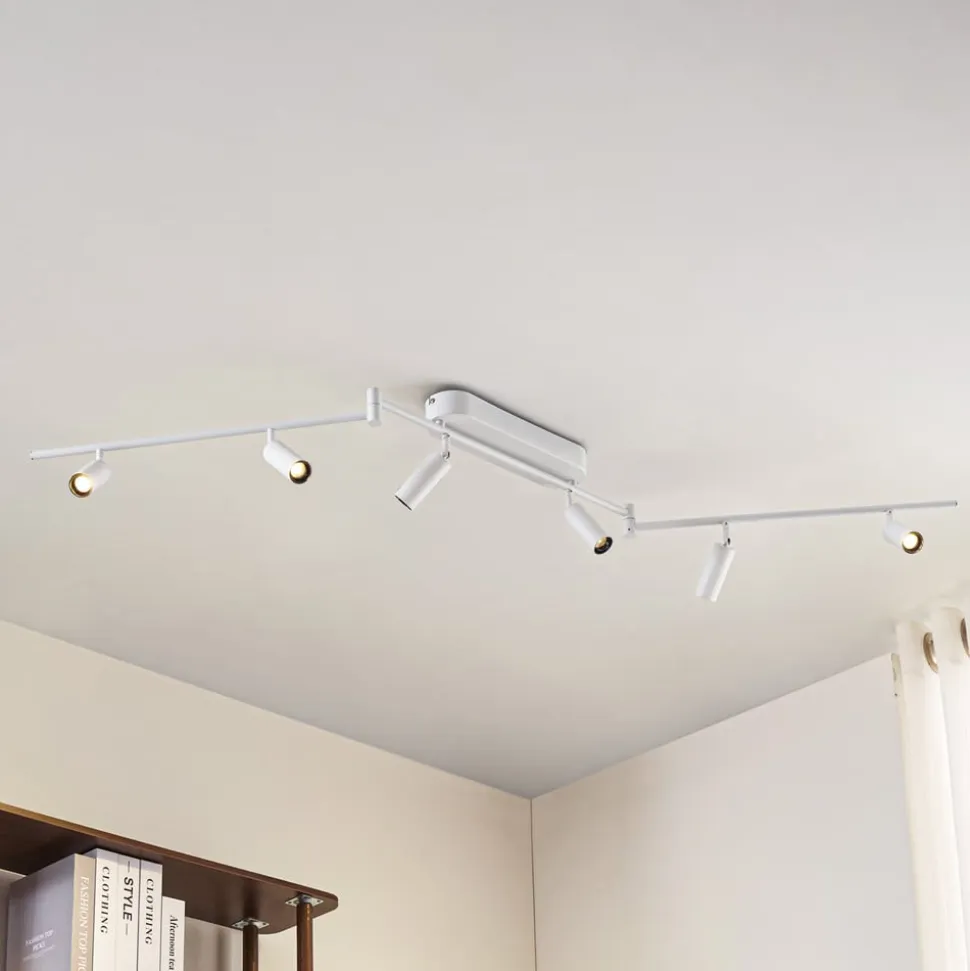 Lindby LED-loftlampe Eldrin, 6 lyskilder, spots, hvid