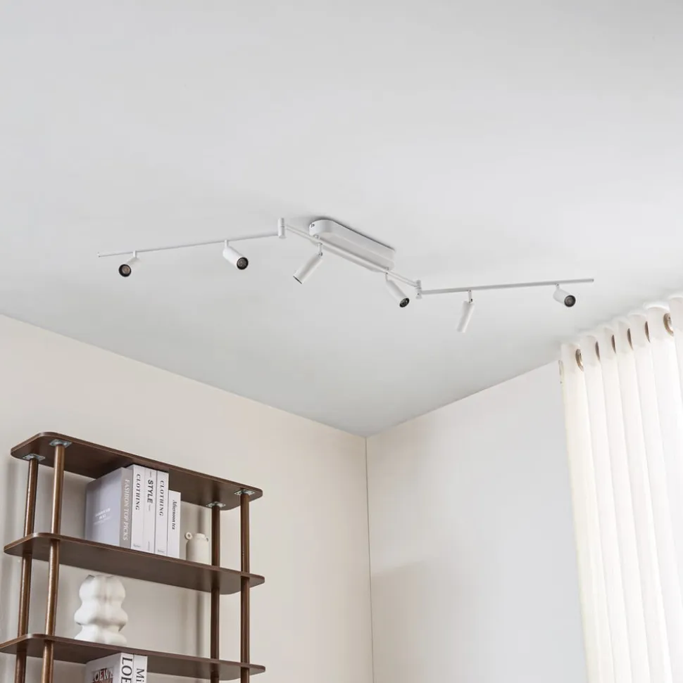 Lindby LED-loftlampe Eldrin, 6 lyskilder, spots, hvid