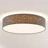 Lindby LED-loftlampe Ellamina, Ø 60 cm, antracit, tekstil