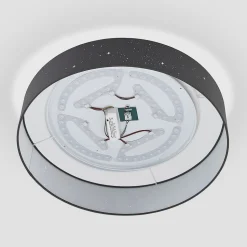 Lindby LED-loftlampe Ellamina, Ø 60 cm, antracit, tekstil