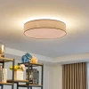 Lindby LED-loftlampe Ellamina, Ø 60 cm, hvid, tekstil