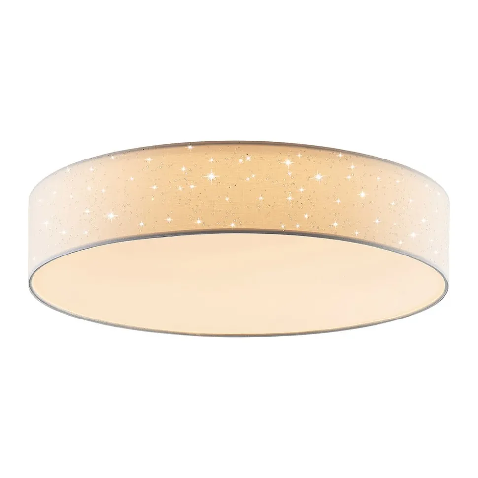 Lindby LED-loftlampe Ellamina, Ø 60 cm, hvid, tekstil