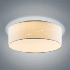 Lindby LED-loftlampe Ellamina, 40 cm, hvid, tekstil