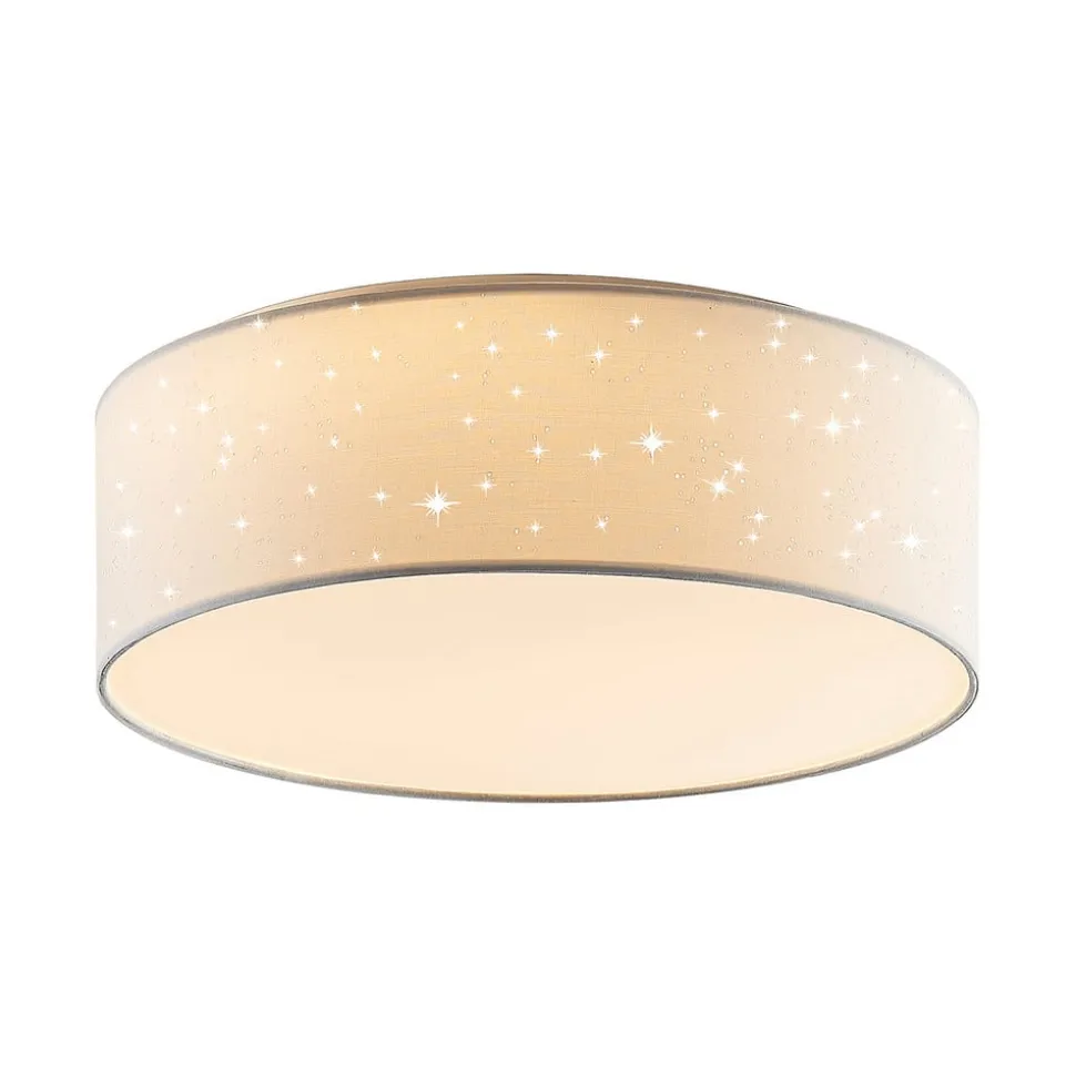 Lindby LED-loftlampe Ellamina, 40 cm, hvid, tekstil