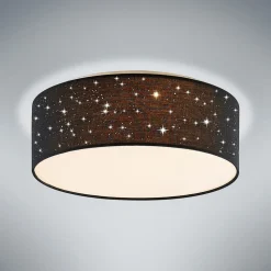 Lindby LED-loftlampe Ellamina, 40 cm, sort, tekstil