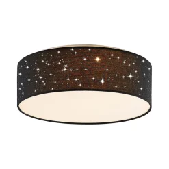 Lindby LED-loftlampe Ellamina, 40 cm, sort, tekstil