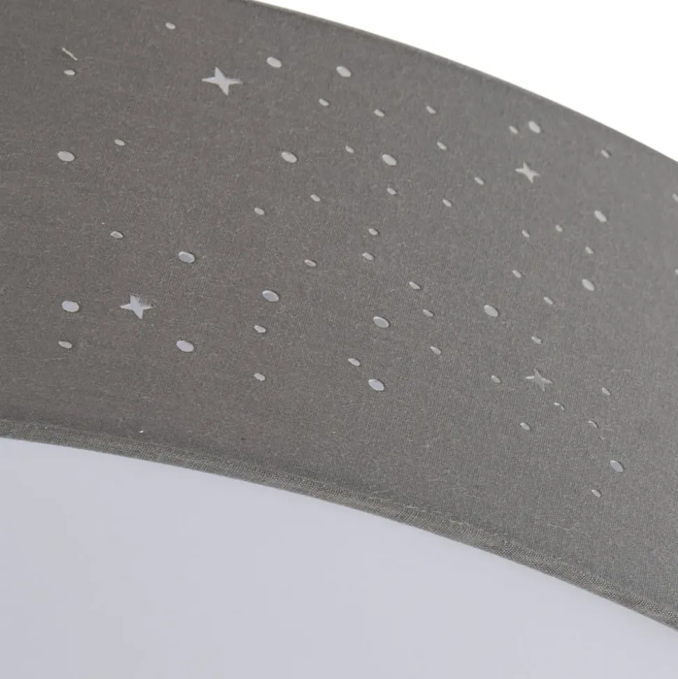 Lindby LED-loftlampe Ellamina, 60 cm, lysegrå, tekstil
