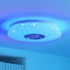 Lindby LED-loftlampe Elpida, højttaler, hvid, Ø 39cm
