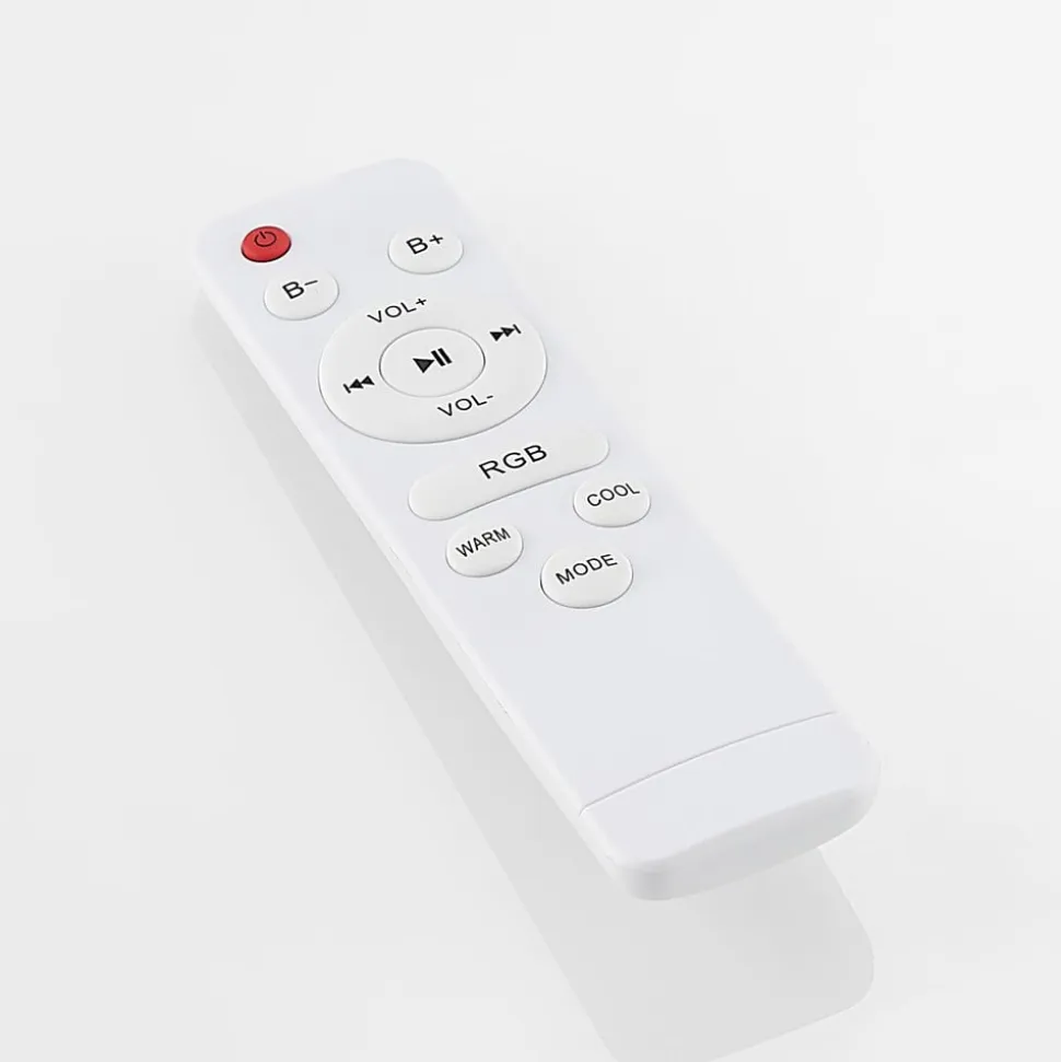 Lindby LED-loftlampe Elpida, højttaler, hvid, Ø 39cm