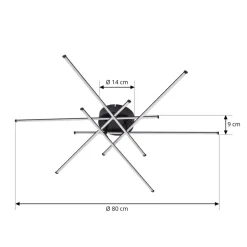 Lindby LED-loftlampe Elviano, Ø 80 cm, sort, 3.000 K