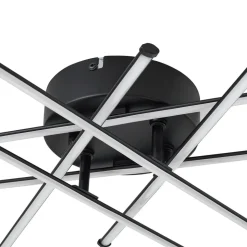 Lindby LED-loftlampe Elviano, Ø 80 cm, sort, 3.000 K
