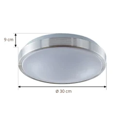 Lindby LED-loftlampe Emelie, Ø 27 cm, aluminiumsfarvet, metal
