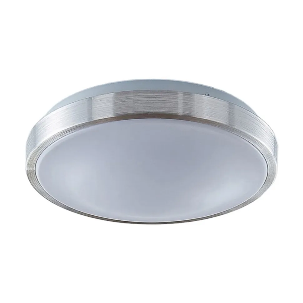 Lindby LED-loftlampe Emelie, Ø 27 cm, aluminiumsfarvet, metal