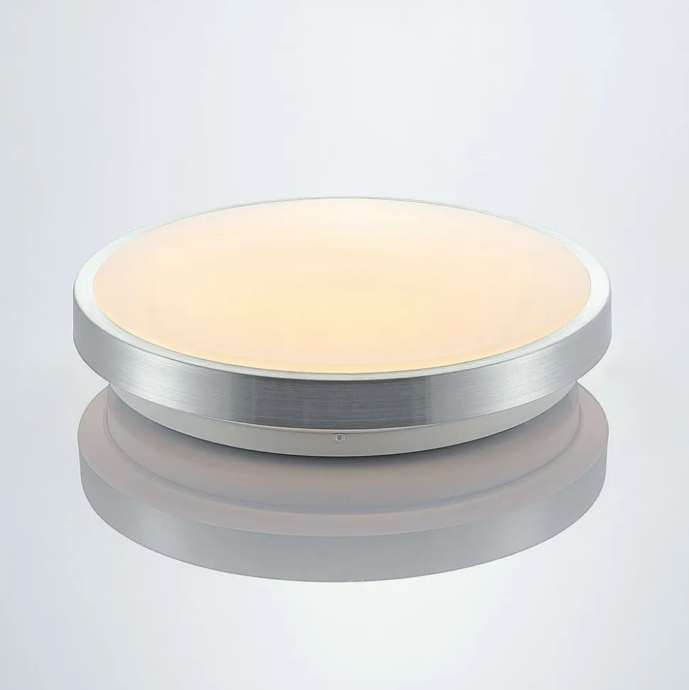 Lindby LED-loftlampe Emelie, Ø 27 cm, aluminiumsfarvet, metal