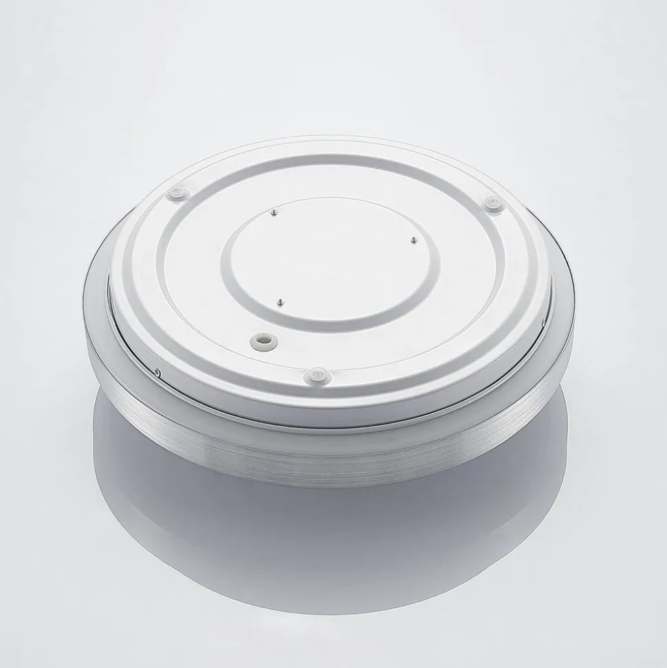 Lindby LED-loftlampe Emelie, Ø 27 cm, aluminiumsfarvet, metal