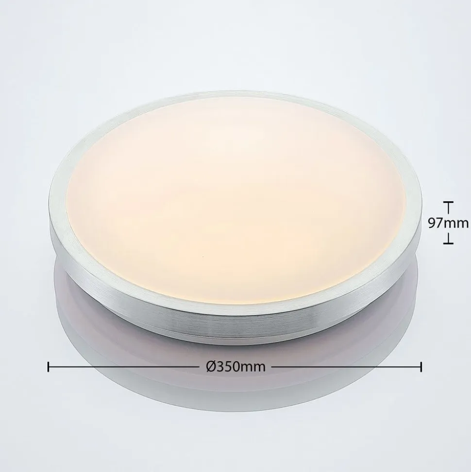 Lindby LED-loftlampe Emelie, Ø 35 cm, aluminiumsfarvet, metal