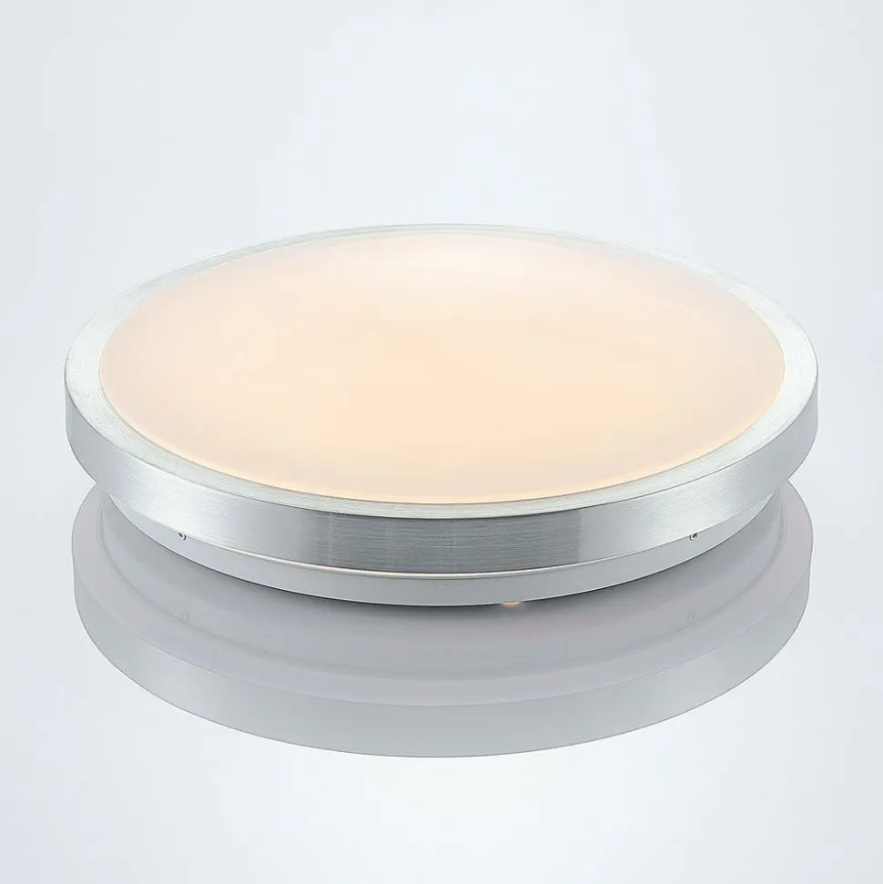 Lindby LED-loftlampe Emelie, Ø 35 cm, aluminiumsfarvet, metal