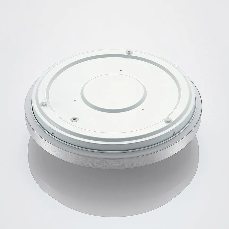 Lindby LED-loftlampe Emelie, Ø 35 cm, aluminiumsfarvet, metal